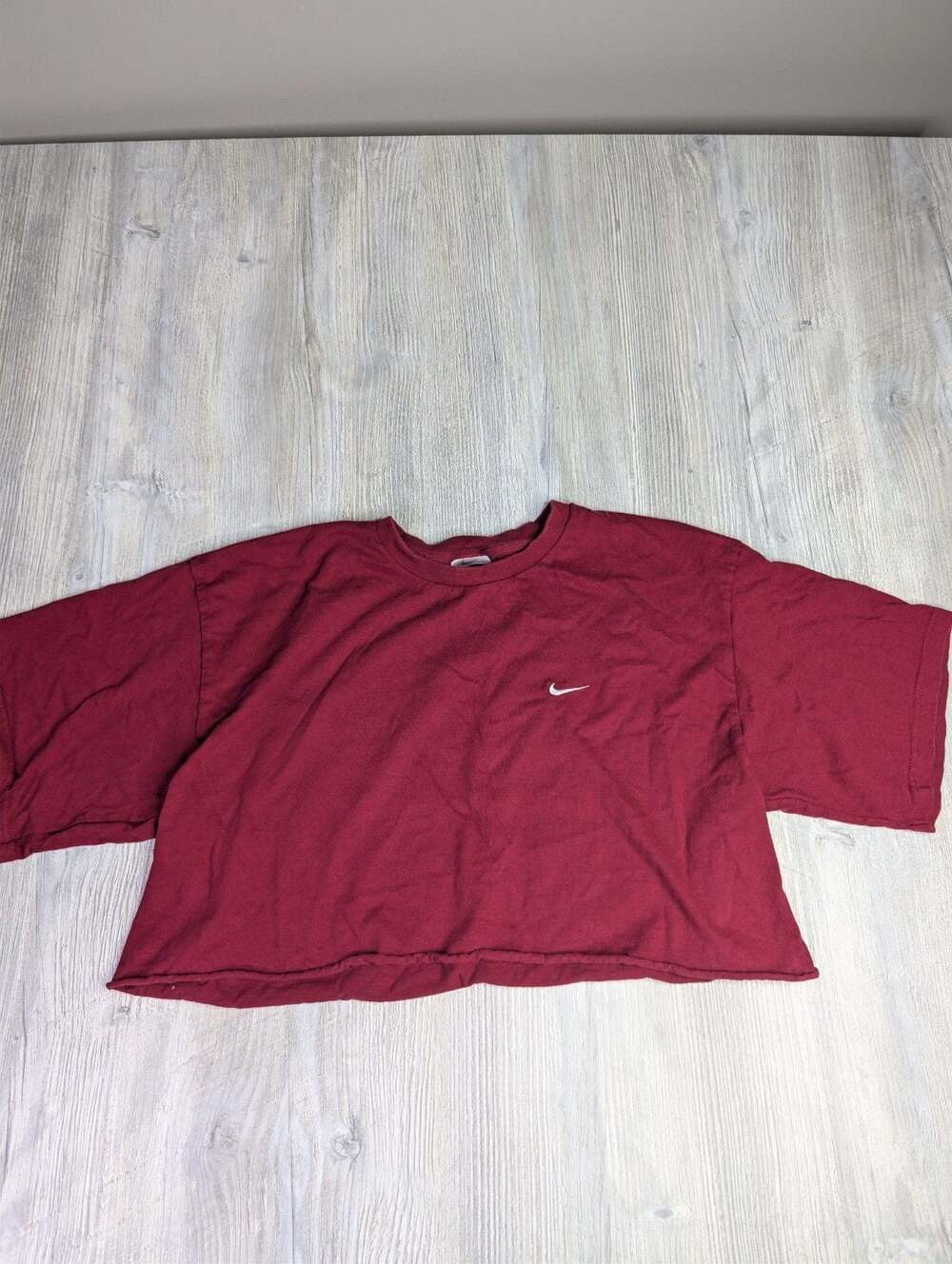 Vintage Nike Embroidered Swoosh Boxy Cropped T-Shirt